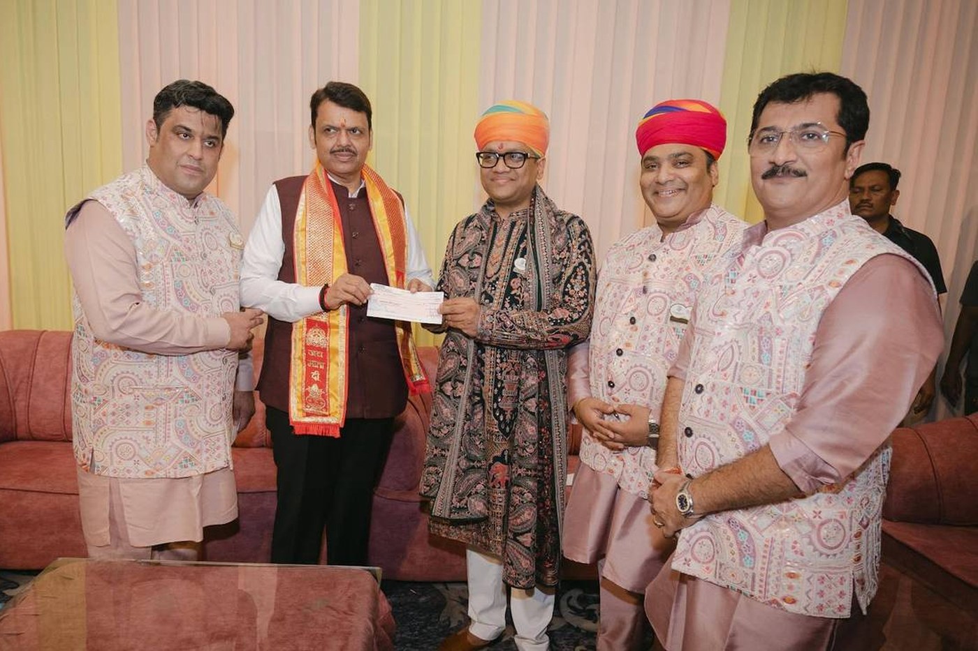 Surbhi Navratri Garba, Nagpur, Seva hi Dharam: donation cheque presented to a charitable cause